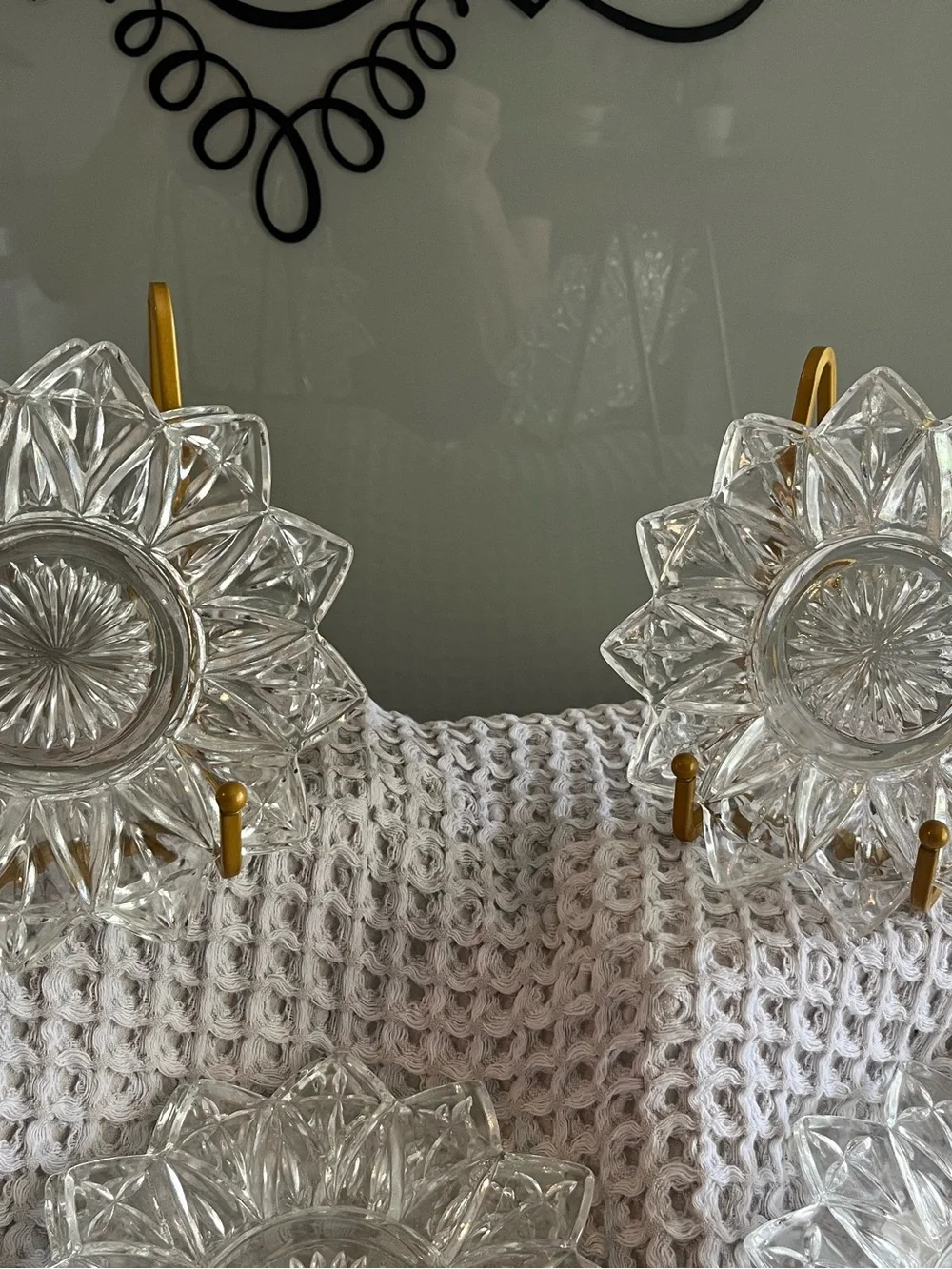 Vintage Federal Glass 6.5 clear petal plates Set of 8 433